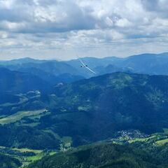 Flugwegposition um 09:41:48: Aufgenommen in der Nähe von Gemeinde Mariazell, 8630 Mariazell, Österreich in 1609 Meter